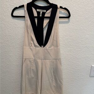 BCBGMaxAzria Cream and Black Jumpsuit